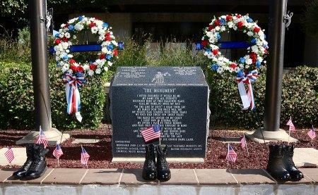 The Peace Officers Memorial at the Kings County Government Center.